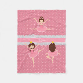 Punkt Lace Pink Ballerina Pattern Kinder Fleecedecke
