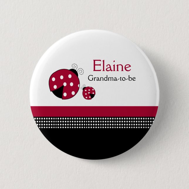Punkt Ladybug NAME TAG Personalisierte Schaltfläch Button (Vorderseite)