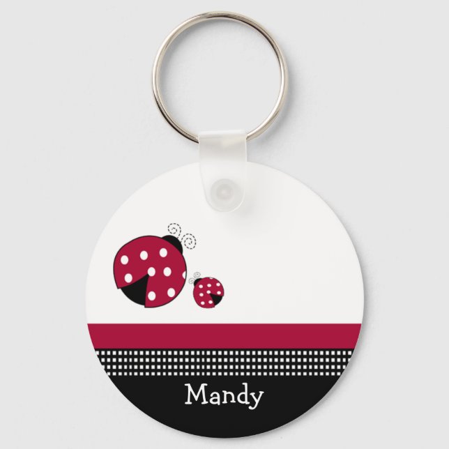 PUNKT LADYBUGS Gefallen oder Name Tag SCHLÜSSELANH Schlüsselanhänger (Vorderseite)