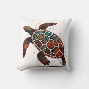 Punkt-Mosaik-Schildkröte Kissen