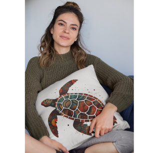 Punkt-Mosaik-Schildkröte Kissen