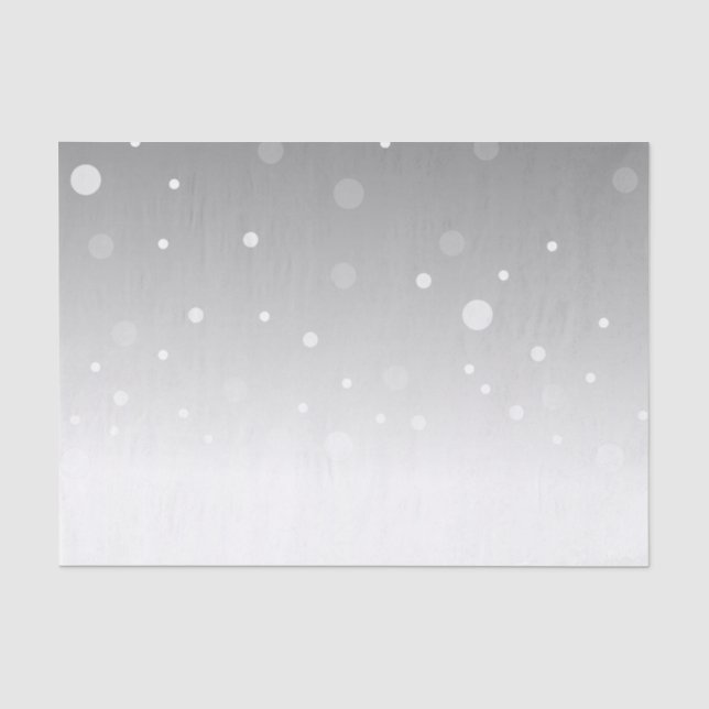 Punkt-Muster Ombre graues Weiß Seidenpapier (Vorderseite)