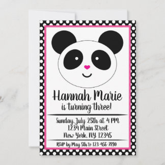 Punkt Panda Party Geburtstagseinladung Einladung