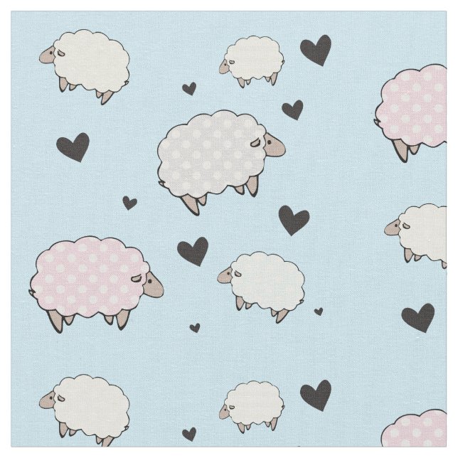 Punkt Pastel Sheep Stoff (Nahaufnahme)