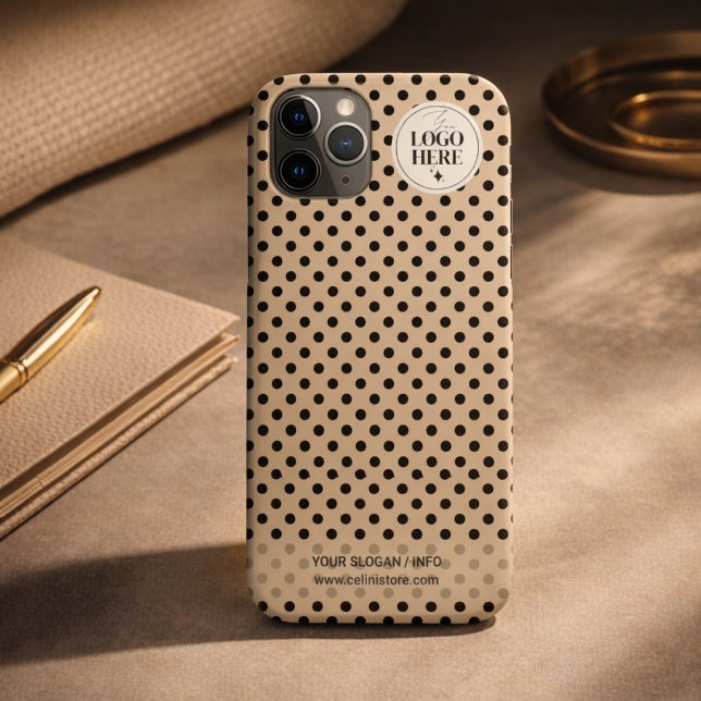 Punkt-zu-Punkt Minimalist Hellbeiges Geschäftslogo Case-Mate iPhone Hülle (Dot-to-Dot Minimalist Light Beige Business Logo Case-Mate iPhone Case)