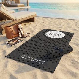 Punkt-zu-Punkt Minimalist Schwarz-Weiß Geschäftlic Strandtuch