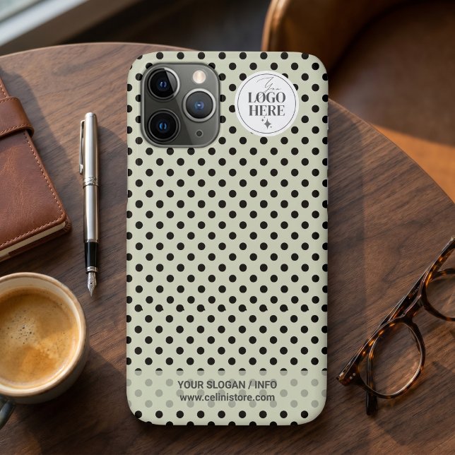 Punkt-zu-Punkt-Minimalistisches Hellgrünes Geschäf Case-Mate iPhone Hülle (Dot-to-Dot Minimalist Sage Green Business Logo Nam Case-Mate iPhone Case)