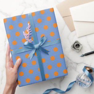 Pünktchen-Geschenkpapier (Jeansblau & Orange) Geschenkpapier