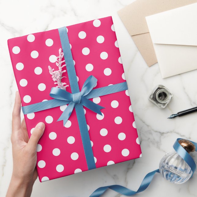 Pünktchen-Geschenkpapier Weiß und Hellrosa Geschenkpapier (Schenken)