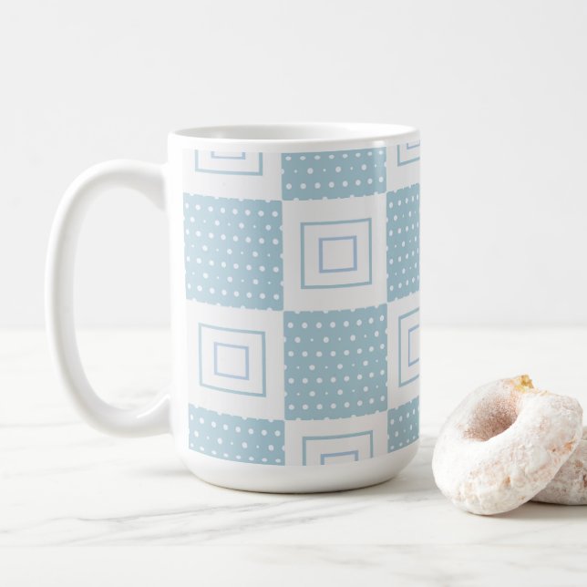 Pünktchen-Muster, 15oz Kaffeetasse (Mit Donut)