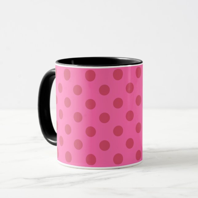 Pünktchenrosa Tasse (Vorderseite Links)