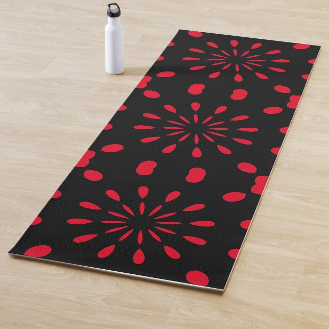Punkte auf schwarz mit rot und grün yogamatte (Beispiel)