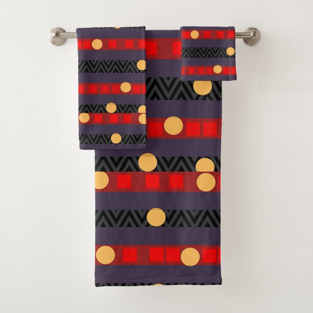 Punkte Bänder Chevron  Badhandtuch Set (Insitu)