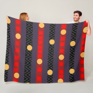 Punkte Bänder Chevron Lila Fleecedecke