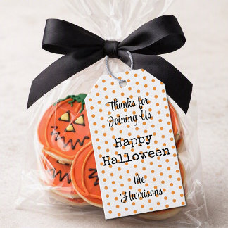 Punkte Danke Schwarz und Orange Gefallen Geschenk Geschenkanhänger