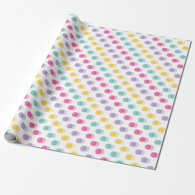 Punkte-Design mit lebendiger Farbgebung Geschenkpapier (Ungerollt)