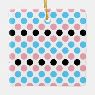 Punkte für die schwarze Transgender-Flag-Farbe Keramikornament