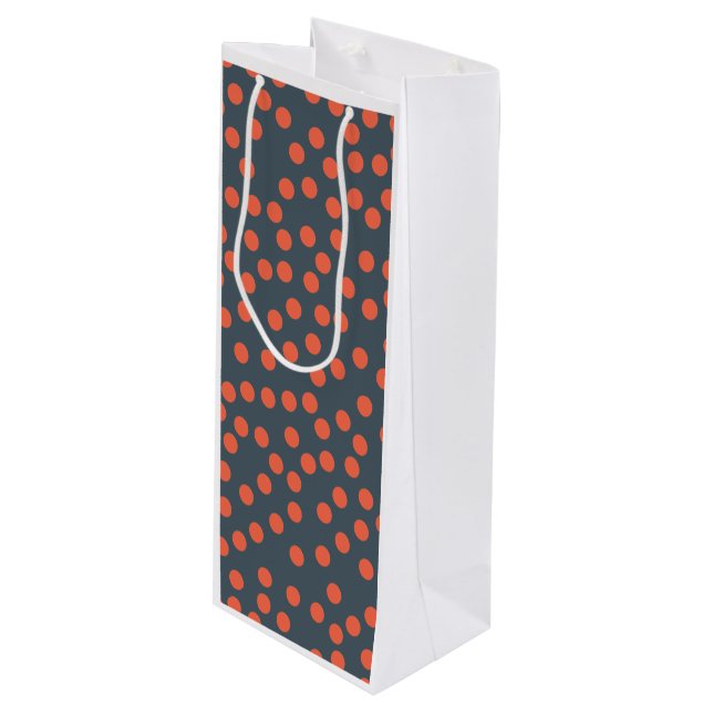 Punkte Geschenktüte Für Weinflaschen (Vorderseite Schrägansicht)