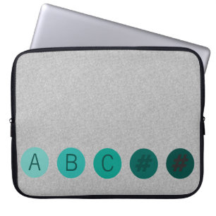 PUNKTE grüne Aqua-Initialen Laptopschutzhülle