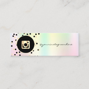 Punkte, Holografisch Irisierend Instagram Social M Mini Visitenkarte