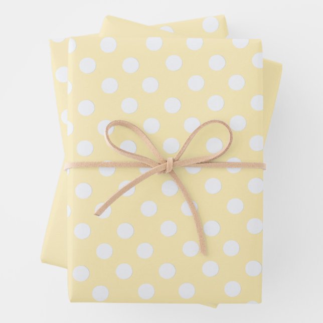 Punkte in Buttergelb Geschenkpapier Set (Beispiel)