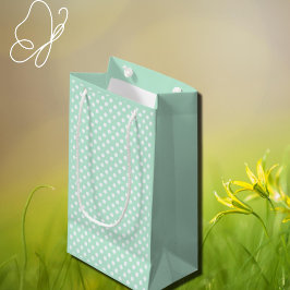 Punkte in pastellgrün mint kleine geschenktüte