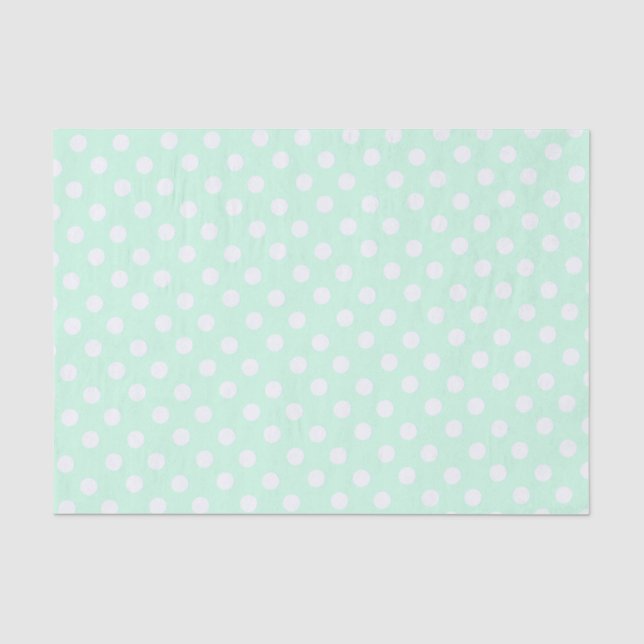 Punkte in pastellgrün mint seidenpapier (Vorderseite)