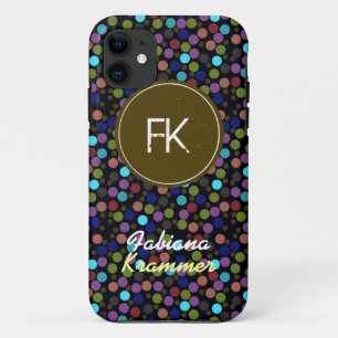 Punkte individuelle Name und Initialen iPhone 11 Hülle
