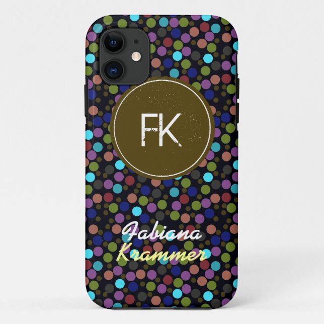 Punkte individuelle Name und Initialen Case-Mate iPhone Hülle (Rückseite)