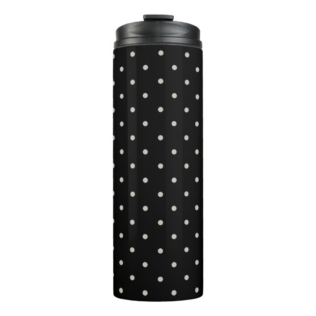 Punkte Klassisches Muster Punktmuster monochrom Thermosbecher (Vorderseite)