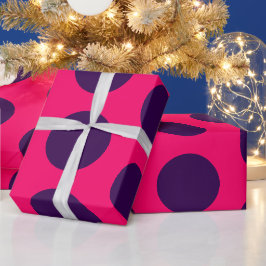 Punkte lila heißrosa Geburtstag Geschenkpapier