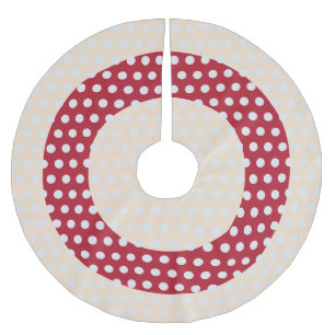 Punkte-Muster Beige Rot Polyester Weihnachtsbaumdecke
