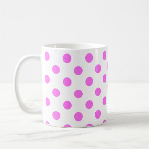 Punkte-Muster in Rosa auf weißem Hintergrund Kaffeetasse