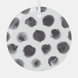 Punkte-Muster: schwarz, grau. Ornament Aus Glas