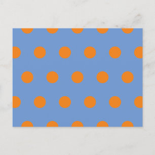 Punkte-Postkarte (Jeansblau & Orange) Feiertagspostkarte
