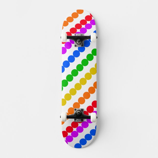 Punkte Rainbow Skateboard (Vorderseite)