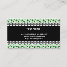 Punkte, schwarz, weiß und grün visitenkarte
