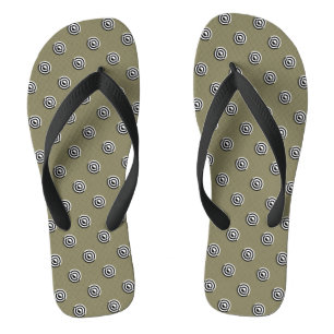 Punkte schwarz & weiß Zielspiegel + Ihr Rückspiege Flip Flops