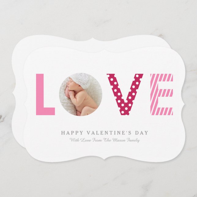 Punkte u. Rosa der Streifen-|/Rot Einladung (Vorne/Hinten)