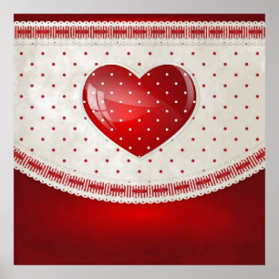 Punkte und Herzen Poster