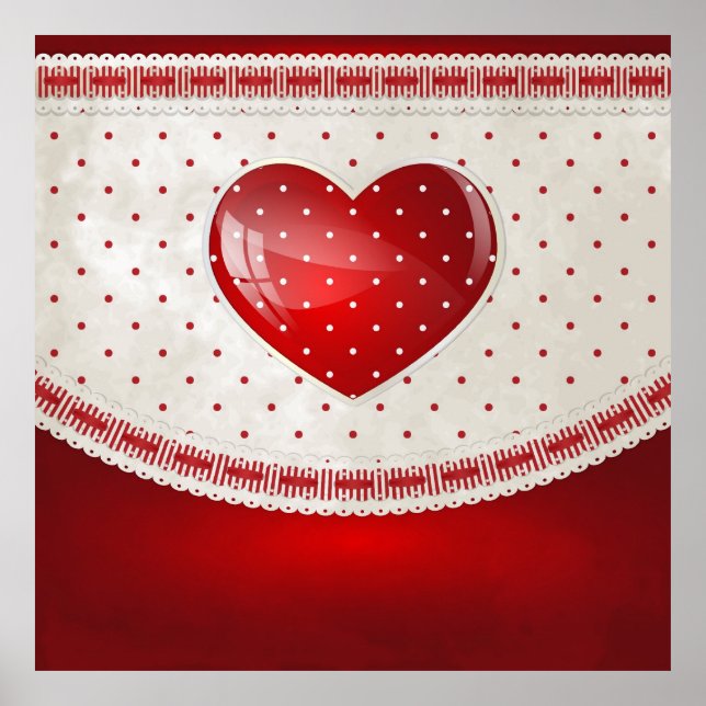 Punkte und Herzen Poster (Vorne)