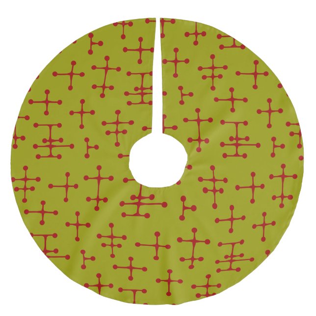 Punkte und Linien Polyester Weihnachtsbaumdecke (Vorderseite)