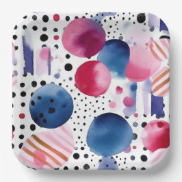 Punkte und Streifen 2 Pappteller