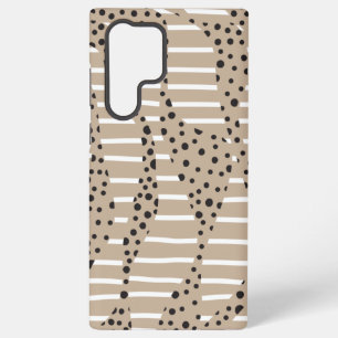 Punkte und Streifen 2 - Taupe, Schwarz und Weiß Samsung Galaxy Hülle