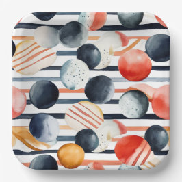 Punkte und Streifen 3 Pappteller