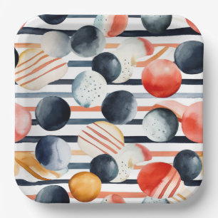 Punkte und Streifen 3 Pappteller