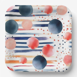 Punkte und Streifen 5 Pappteller