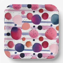 Punkte und Streifen 6 Pappteller