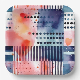 Punkte und Streifen 9 Pappteller