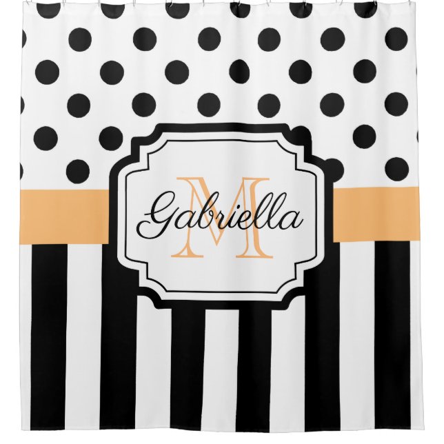 Punkte und Streifen Duschvorhang (Vorderseite)